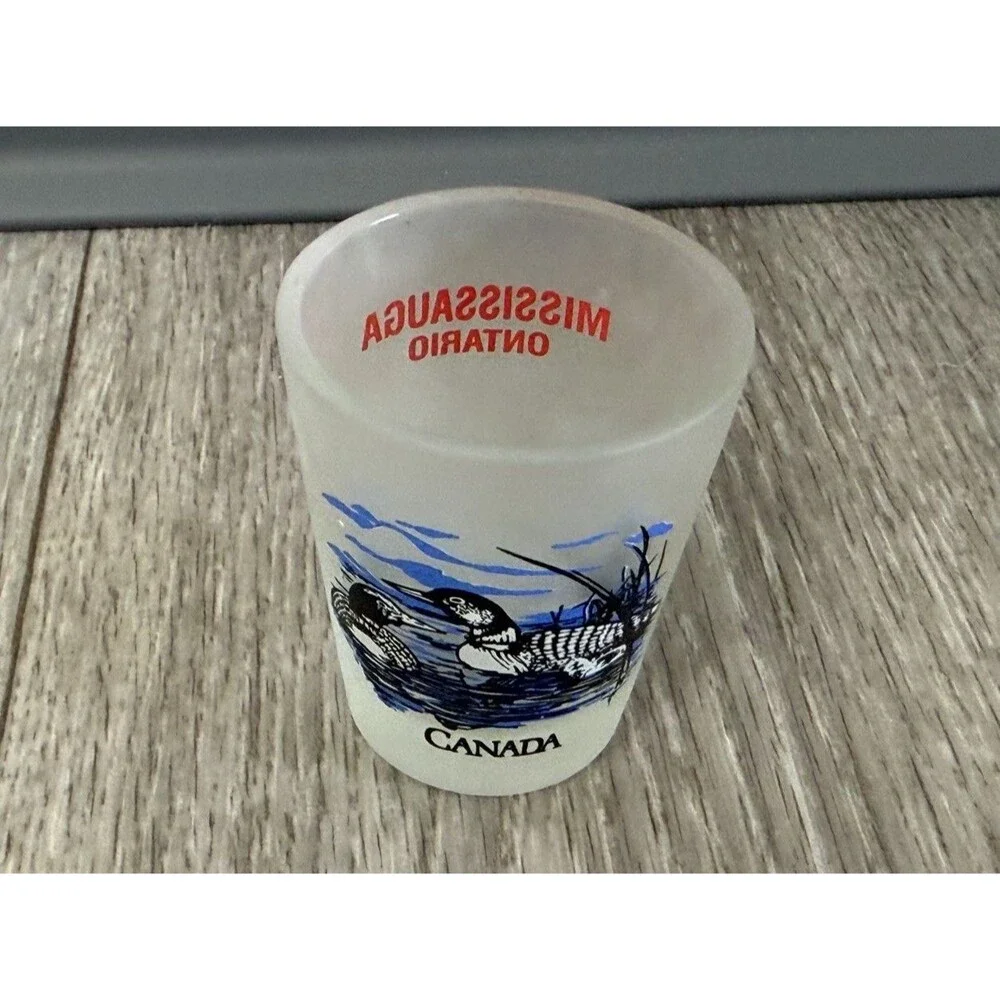 Mississuaga Ontario Canada Frosted Ducks Shot Glass